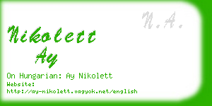 nikolett ay business card